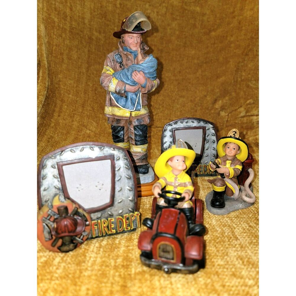 5pc Red Hats of Courage Limited Edition ~ Cherished Rescue ~ Lit Recruits&Frames